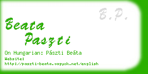 beata paszti business card