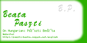 beata paszti business card